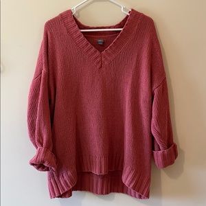 Aerie blush v neck sweater; size Small!